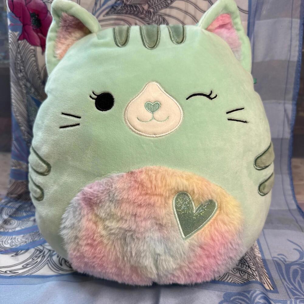Squishmallows‎ 12" Corinna The Winking Cat Valentines 2023 Fuzzy Belly Hearts